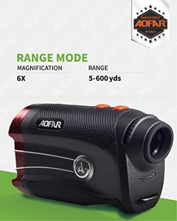 AOFAR GX-2S Golf Entfernungsmesser Neigung EIN/aus, Flag-Lock mit Vibration, 600 Yards Entfernungsmesser, 6X 25mm wasserdicht, Tragetasche, kostenlose Batterie, Geschenkverpackung - 2