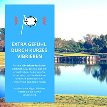 Golflaser.de - Golf Laser Entfernungsmesser Birdie 1300 Pro White - FlagFinder - 1300m Reichweite - Wasserabweisend - Rangefinder RocketGolf - 7